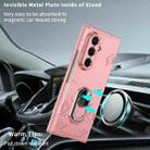 For Samsung Galaxy Z Fold7 5G Matte UV Armor Ring Shockproof Phone Case(Pink) - 2