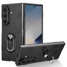 For Samsung Galaxy Z Fold7 5G Matte UV Armor Ring Shockproof Phone Case(Black) - 1