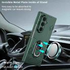 For Samsung Galaxy Z Fold7 5G Matte UV Armor Ring Shockproof Phone Case(Dark Green) - 2