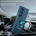 For Samsung Galaxy Z Fold7 5G Matte UV Armor Ring Shockproof Phone Case(Dark Blue) - 2