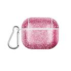 For AirPods 3 Glitter Powder Skin Texture PC TWS Earphone Case(Rose Red) - 1