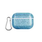 For AirPods Pro Glitter Powder Skin Texture PC TWS Earphone Case(Blue) - 1