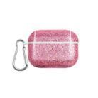 For AirPods Pro Glitter Powder Skin Texture PC TWS Earphone Case(Rose Red) - 1