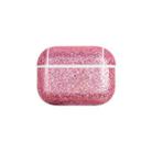 For AirPods Pro 2 Glitter Powder Skin Texture PC TWS Earphone Case(Rose Red) - 1