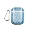 For AirPods 1 / 2 Glitter Powder Skin Texture PC TWS Earphone Case(Blue) - 1