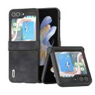 For Samsung Galaxy Z Flip5 ABEEL Cowhide Texture PU Phone Case(Black) - 1