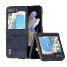 For Samsung Galaxy Z Flip5 ABEEL Cowhide Texture PU Phone Case(Blue) - 1