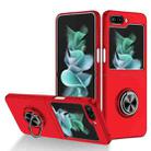 For Samsung Galaxy Z Flip5 5G Armor Ring Holder Phone Case(Red) - 1