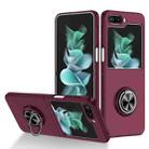 For Samsung Galaxy Z Flip5 5G Armor Ring Holder Phone Case(Wine Red) - 1