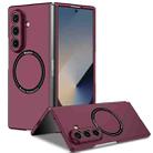 For Samsung Galaxy Z Fold7 5G Armor Ring Holder Phone Case(Wine Red) - 1