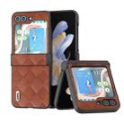 For Samsung Galaxy Z Flip5 ABEEL Weave Plaid PU Phone Case(Brown) - 1