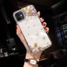 For iPhone 11 Pearl Flower Diamond TPU Phone Case - 1