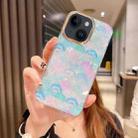 For iPhone 14 Plus Colorful Crystal Shell Pattern PC + TPU Phone Case(Scallop Blue) - 1