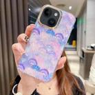 For iPhone 14 Colorful Crystal Shell Pattern PC + TPU Phone Case(Scallop Purple) - 1