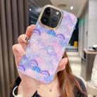 For iPhone 14 Pro Colorful Crystal Shell Pattern PC + TPU Phone Case(Scallop Purple) - 1