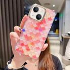 For iPhone 13 Colorful Crystal Shell Pattern PC + TPU Phone Case(Fish-scales Red) - 1