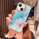 For iPhone 13 Colorful Crystal Shell Pattern PC + TPU Phone Case(Fish-scales Blue) - 1