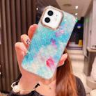 For iPhone 12 Colorful Crystal Shell Pattern PC + TPU Phone Case(Fish-scales Blue) - 1