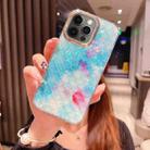 For iPhone 12 Pro Colorful Crystal Shell Pattern PC + TPU Phone Case(Fish-scales Blue) - 1