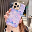 For iPhone 11 Pro Colorful Crystal Shell Pattern PC + TPU Phone Case(Scallop Purple) - 1