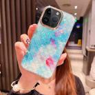 For iPhone 15 Pro Colorful Crystal Shell Pattern PC + TPU Phone Case(Fish-scales Blue) - 1