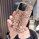 For iPhone 15 Pro Colorful Crystal Shell Pattern PC + TPU Phone Case(Deep Leopard) - 1