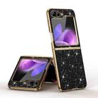 For Samsung Galaxy Z Flip5 Electroplate Glittery Shockproof Phone Case(Black) - 1