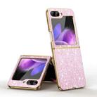 For Samsung Galaxy Z Flip5 Electroplate Glittery Shockproof Phone Case(Pink) - 1