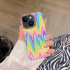 For iPhone 14 Plus Colorful Shell Texture Marble PC + TPU Phone Case(Rainbow Stripe) - 1