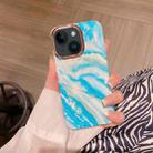 For iPhone 14 Colorful Shell Texture Marble PC + TPU Phone Case(Blue White) - 1