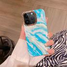 For iPhone 14 Pro Max Colorful Shell Texture Marble PC + TPU Phone Case(Blue White) - 1