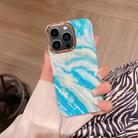 For iPhone 13 Pro Colorful Shell Texture Marble PC + TPU Phone Case(Blue White) - 1