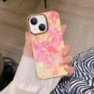 For iPhone 13 Colorful Shell Texture Marble PC + TPU Phone Case(Pink Orange) - 1