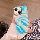 For iPhone 13 Colorful Shell Texture Marble PC + TPU Phone Case(Blue White) - 1