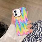 For iPhone 12 Colorful Shell Texture Marble PC + TPU Phone Case(Rainbow Stripe) - 1