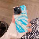 For iPhone 15 Plus Colorful Shell Texture Marble PC + TPU Phone Case(Blue White) - 1