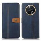 For Huawei Nova Y91 4G / Enjoy 60X Stitching Thread Calf Texture Leather Phone Case(Blue) - 1