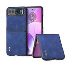 For Motorola Razr 40 ABEEL Morocco Texture PU Phone Case(Blue) - 1