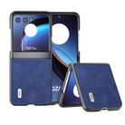 For Motorola Razr 40 Ultra ABEEL Morocco Texture PU Phone Case(Blue) - 1