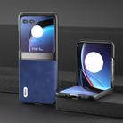 For Motorola Razr 40 Ultra ABEEL Morocco Texture PU Phone Case(Blue) - 2