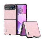 For Motorola Razr 40 ABEEL Cowhide Texture PU Phone Case(Pink) - 1