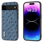 For Google Pixel 8 ABEEL Genuine Leather Ostrich Texture Phone Case(Blue) - 1