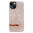 For iPhone 14 Plus Electroplating Shell Texture TPU Phone Case(Pink) - 1