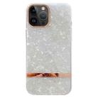 For iPhone 14 Pro Max Electroplating Shell Texture TPU Phone Case(White) - 1