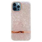 For iPhone 12 Pro Max Electroplating Shell Texture TPU Phone Case(Pink) - 1