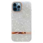 For iPhone 12 Pro Max Electroplating Shell Texture TPU Phone Case(White) - 1