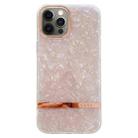 For iPhone 12 Pro Electroplating Shell Texture TPU Phone Case(Pink) - 1