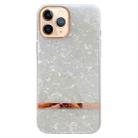 For iPhone 11 Pro Electroplating Shell Texture TPU Phone Case(White) - 1