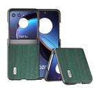 For Motorola Razr 40 Ultra ABEEL Wood Texture PU Phone Case(Green) - 1