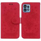 For Motorola Edge 40 Pro Butterfly Rose Embossed Leather Phone Case(Red) - 1